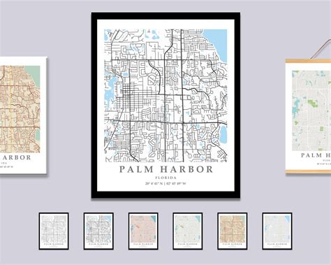 Palm Harbor FL City Map Print Palm Harbor Street Map Poster - Etsy