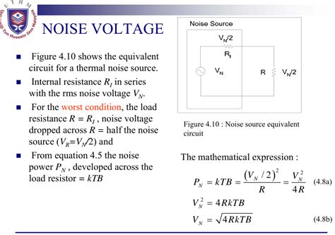 power - In noise voltage equivalent circuit, why are the source and load resistances equal ...