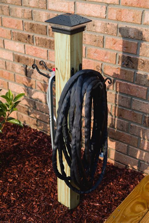 How to Build a DIY Garden Hose Holder, Store Garden hoses, Hose Post