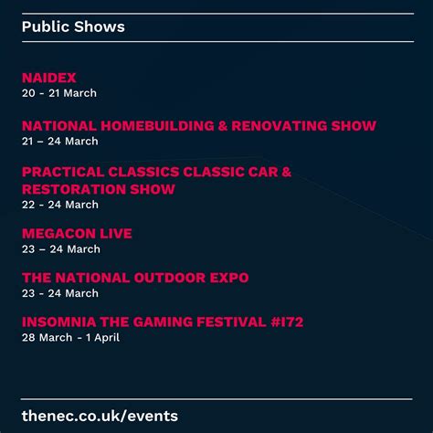 NEC Birmingham - 🗓️ Discover What's On at the NEC this...