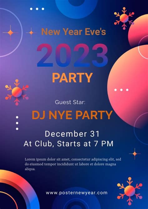 HAPPY NEW YEAR PARTY TEMPLATE | PosterMyWall