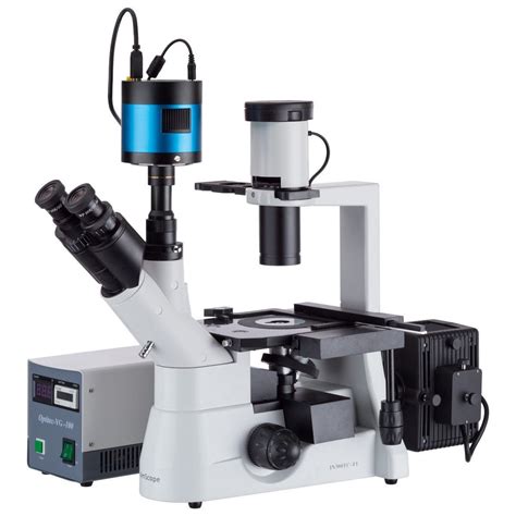 AmScope 40x-1000x Inverted Plan Fluorescence Microscope + CCD Low-ligh ...