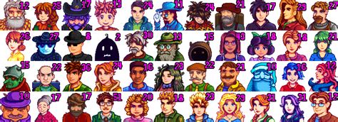 Every Portrait in Stardew Valley is 128*128 pixels and uses less than 52 colors : r/StardewValley