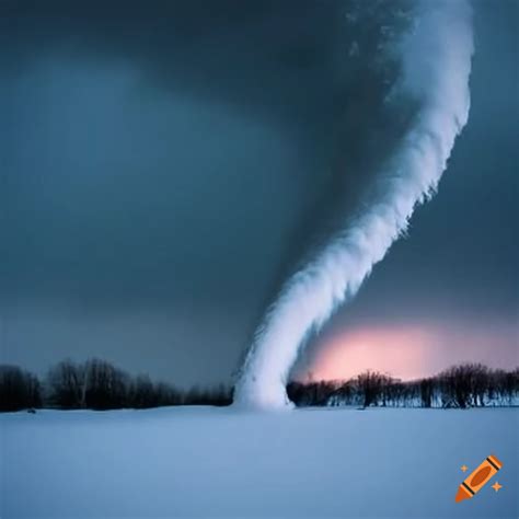 Snow tornado on Craiyon