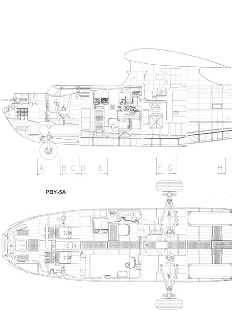 Consolidated PBY Catalina Blueprint - Download free blueprint for 3D ...