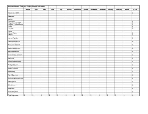 Monthly Business Expense Sheet Template Expenses Spreadsheet Sample ...