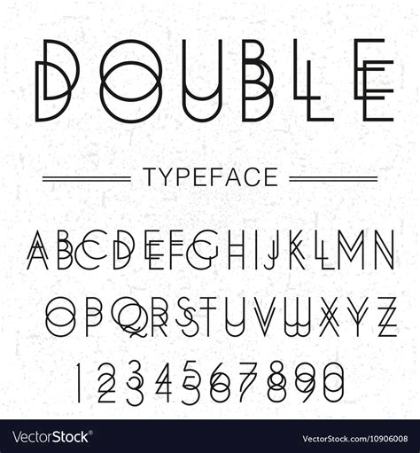 Double typeface font made by doublescript modern Vector Image