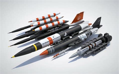 Premium AI Image | Flat cruise missile collection Set of combat weapons ...