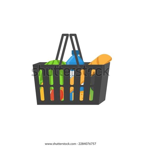 Grocery Store Supermarket Shopping Trolley Full Stock Vector (Royalty ...