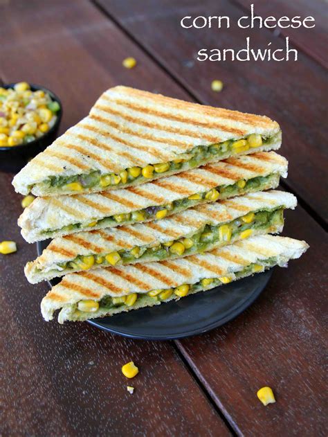 corn sandwich recipe | corn cheese sandwich | grilled sweet corn sandwich