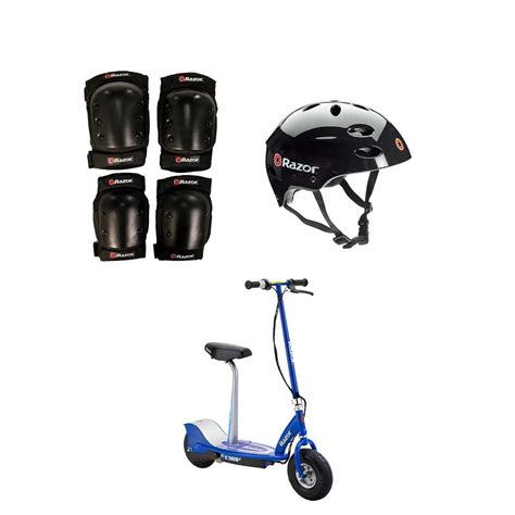 Razor E300S Adult Electric Power Scooter w/Seat, Helmet & Pads, Blue (2 ...