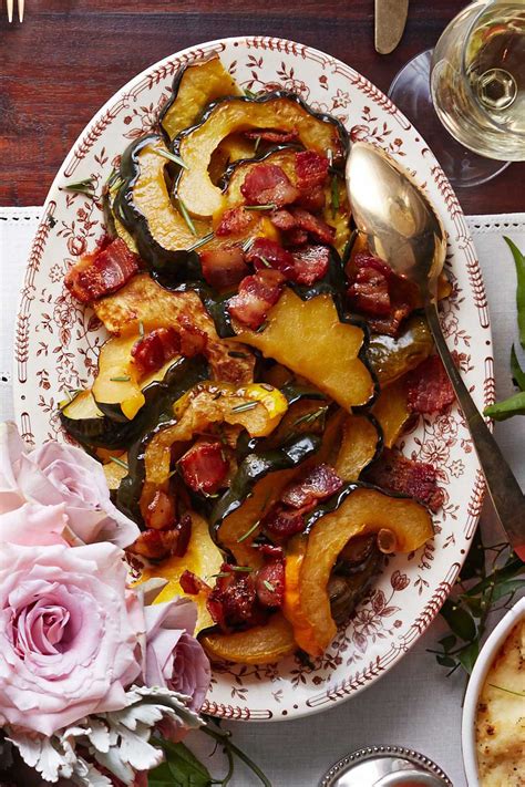 Roasted Acorn Squash with Maple-Bacon Drizzlecountryliving | Thanksgiving side dishes, Christmas ...