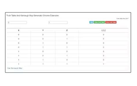 Truth Table and Karnaugh Map Generator in Chrome