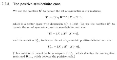 Notation for the set of symmetric matrices and symmetric positive definite matrices ...