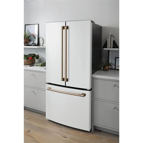 Café™ 18.6 Cu. Ft. Counter-Depth French-Door Refrigerator Matte White – Notre Dame Boys ...