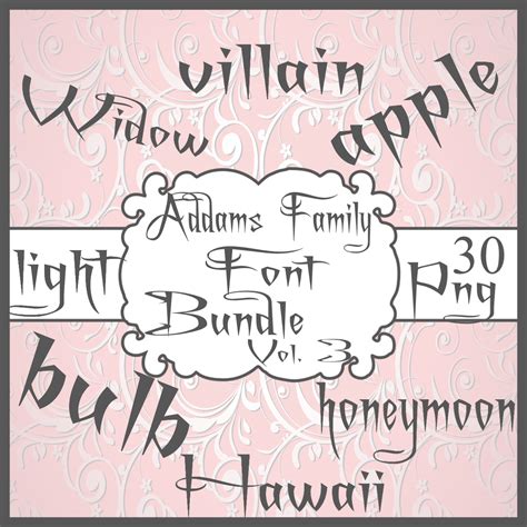 Addams Family Font Bundle Vol. 3 - Digital Scrapbooking