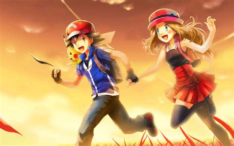 Wallpaper Ash and Serena by Rainbowicescream on DeviantArt