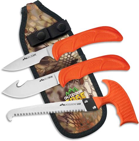 Outdoor Edge WildGuide - Compact 3 Piece Hunting Knife Set - WG-10C