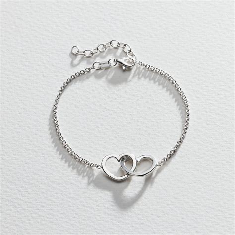 Buy Revere Sterling Silver Two Hearts Hug Bracelet | Womens bracelets | Argos