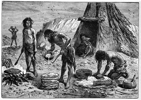 Early Humans Preparing Food, Artwork Photograph by Cci Archives - Fine Art America