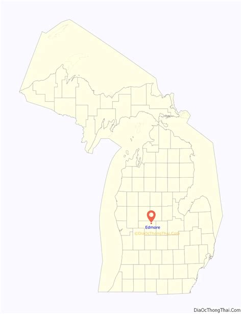 Map of Edmore village, Michigan - Thong Thai Real