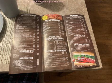 Menu at Riverside Pizza pizzeria, Thompson