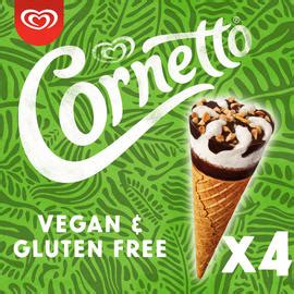 Cornetto Ice Cream Cones Vegan 4 x 90ml | Ice Cream Cones, Sticks ...