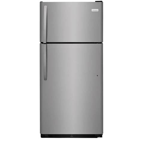 499.00 - Lowes Frigidaire 18-cu ft Top-Freezer Refrigerator (EasyCare Stainless Steel) | Top ...