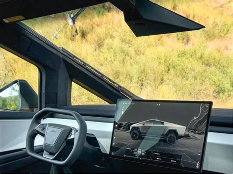 Tesla Cybertruck Up Close Photos Reveal Glass Roof, Consolidated UI Controls, Including ...