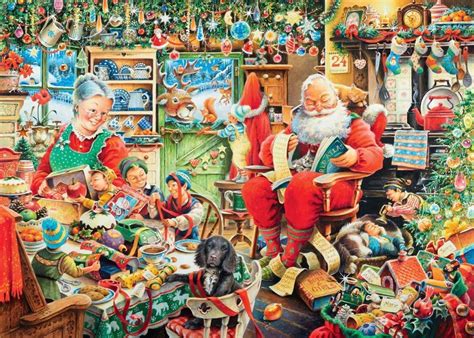 RAVENSBURGER LIMITED EDITION PUZZLE SANTA'S FINAL PREPARATIONS 1000 PCS #19562 | Christmas ...