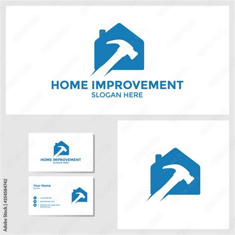 Home improvement logo design inspiration with business card mockup ...