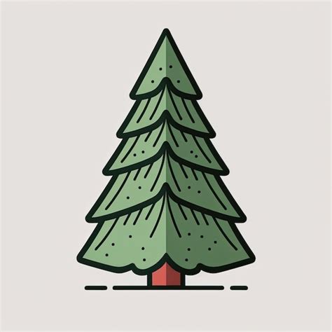 Dibujo vectorial simple de un árbol de navidad decorado icono ...