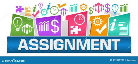 Assignment Business Symbols on Top Colorful Stock Illustration ...