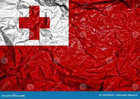 Tonga Vintage Flag On Old Crumpled Paper Background Stock Photo - Image of retro, design: 146630558