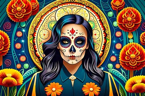 Premium AI Image | Sugar skull face paintings of a Dia de los Muertos ...