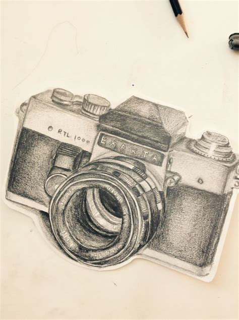 Pencil drawing: camera Pencil Sketch Images, Pencil Art Drawings, Cool ...