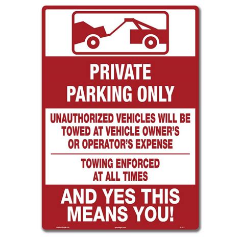 Lynch Sign 10 in. x 14 in. Private Parking Only Sign Printed on More Durable Thicker Longer ...