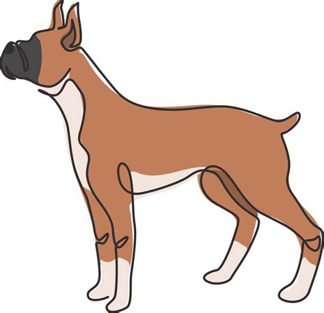 soltero uno línea dibujo de galante Boxer perro para seguridad empresa ...