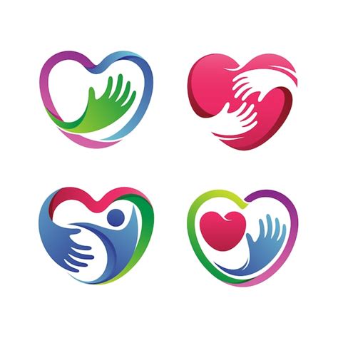 Heart healthy set logo vector Vector | Premium Download