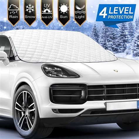 Chanvi Car Windshield Snow Ice Cover with 4 Layers Protection, Windshield Snow Ice Cover with ...