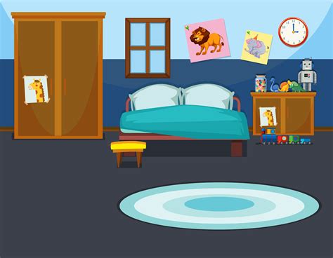 A kid bedroom template 298678 Vector Art at Vecteezy