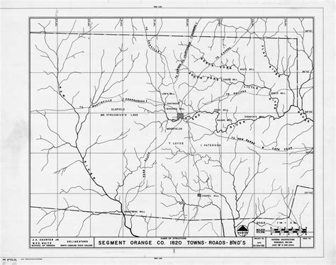 1820 Orange County, North Carolina map with towns, historic city of ...