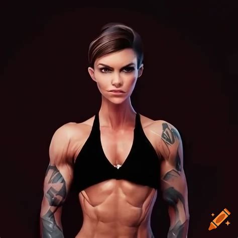 Ruby rose in a workout session on Craiyon