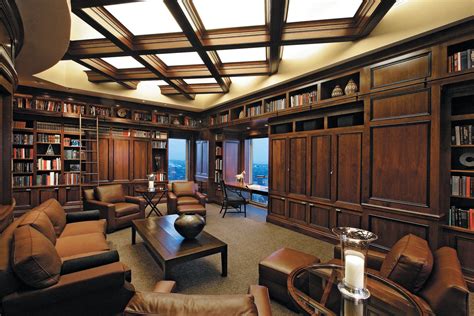 Traditional Brown Library - Luxe Interiors + Design