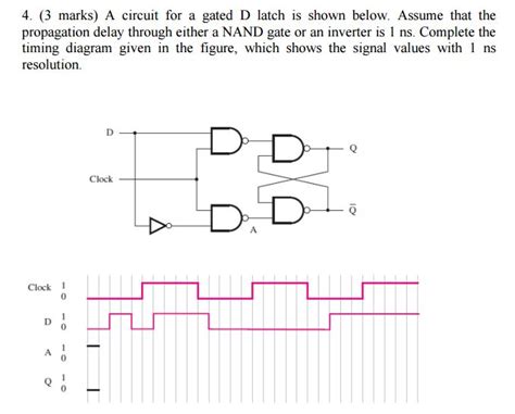 Solved A circuit for a gated D latch is shown below. Assume | Chegg.com