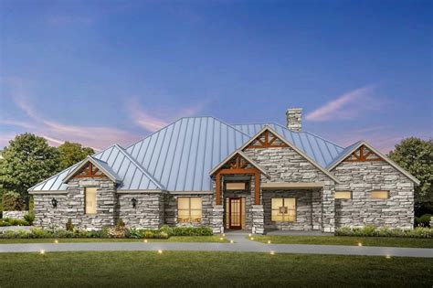 4 Bed Hill Country Ranch House Plan with Stone Exterior - 430007LY | Architectural Designs ...