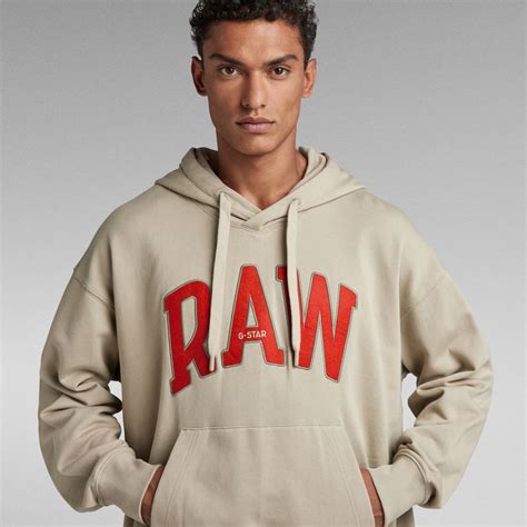 RAW University Oversized Hoodie | Beige | G-Star RAW® US