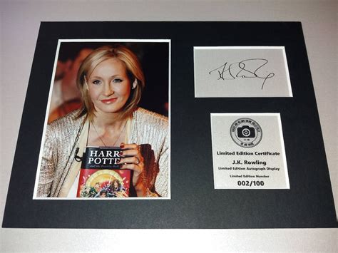 J K Rowling Signed Autograph Display Harry Potter Limited | Etsy