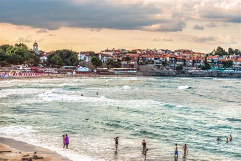 Sozopol, Bulgaria, August 27, 2015; View of the Central Beach of Sozopol, Bulgaria. Editorial ...