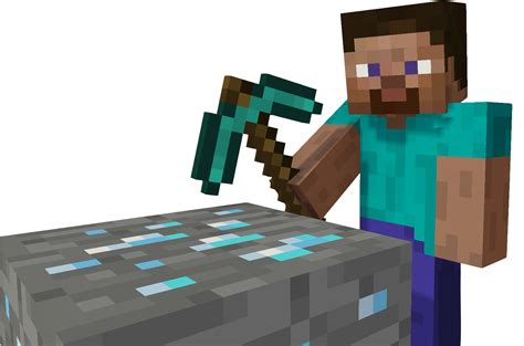 Download Steve Mines A Block Of Diamond Ore, And Then Holds - Minecraft - Full Size PNG Image ...